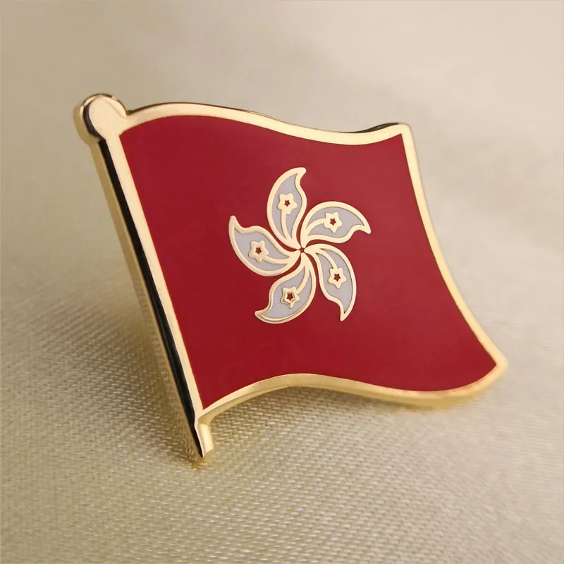 Мягкие эмалированные булавки для лацканов с флагом Гонконга|Броши| |