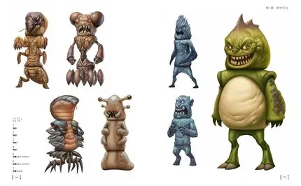 3D моделирование сетевых персонажей Monster Attack дизайн странных монстров для