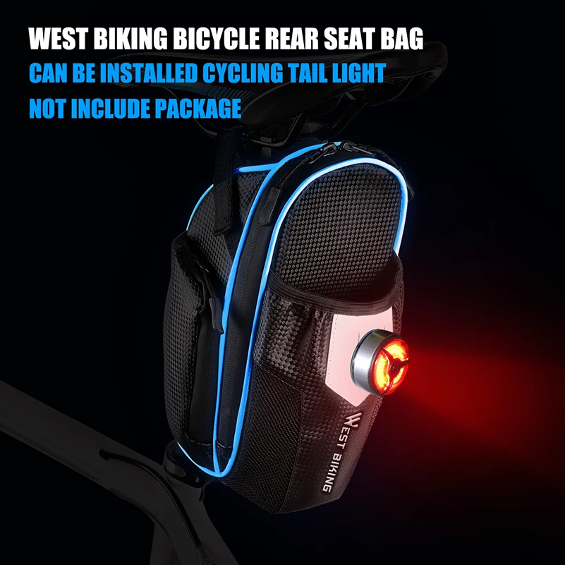 WEST BIKING велосипедная сумка на заднее сиденье, велосипедная сумка на заднее сиденье, полностью водонепроницаемая сумка на седло для хранения, светоотражающая велосипедная сумка