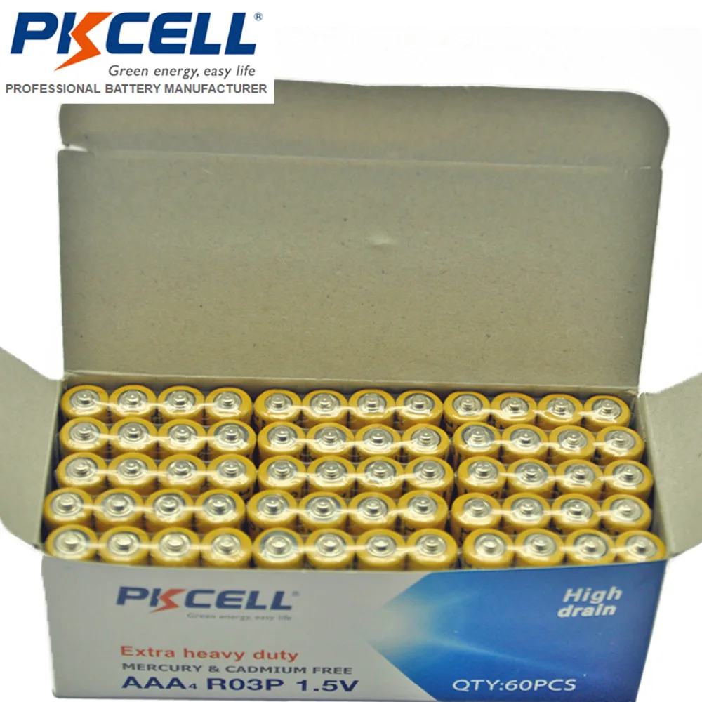 

500 шт. AAA R03P батареи UM4 MN2400 LR03 SUM4 LR3 HP16 AM4 4003 E92 824 K3A 1,5 в углеродный цинковый Аккумулятор для термометра пистолета