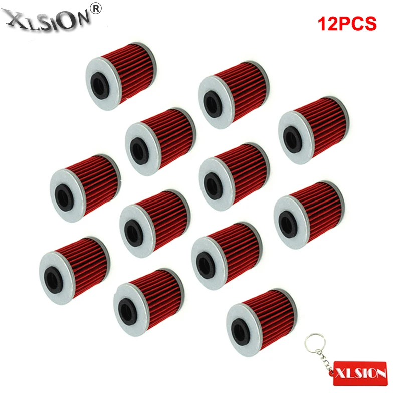 XLSION 12 шт. масляные фильтры для бета REV 4Stroke EVO 250 300 SUZUKI RMZ250 RMZ450 Kawasaki KX250F KX250 KX450F 2008