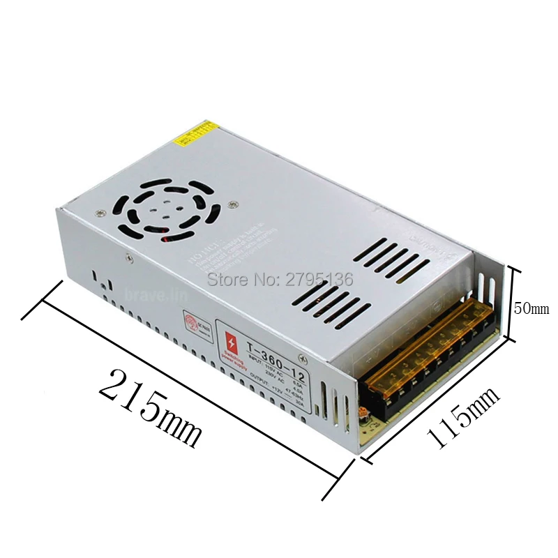 Светильник 110V 220V to DC 12V 30A 360W световые трансформаторы регулируемая строка для 5050