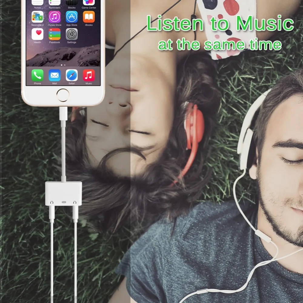 Allvcover для Lightning 3 5 мм разветвитель аудио Зарядное устройство адаптер iPhone 7/8/X
