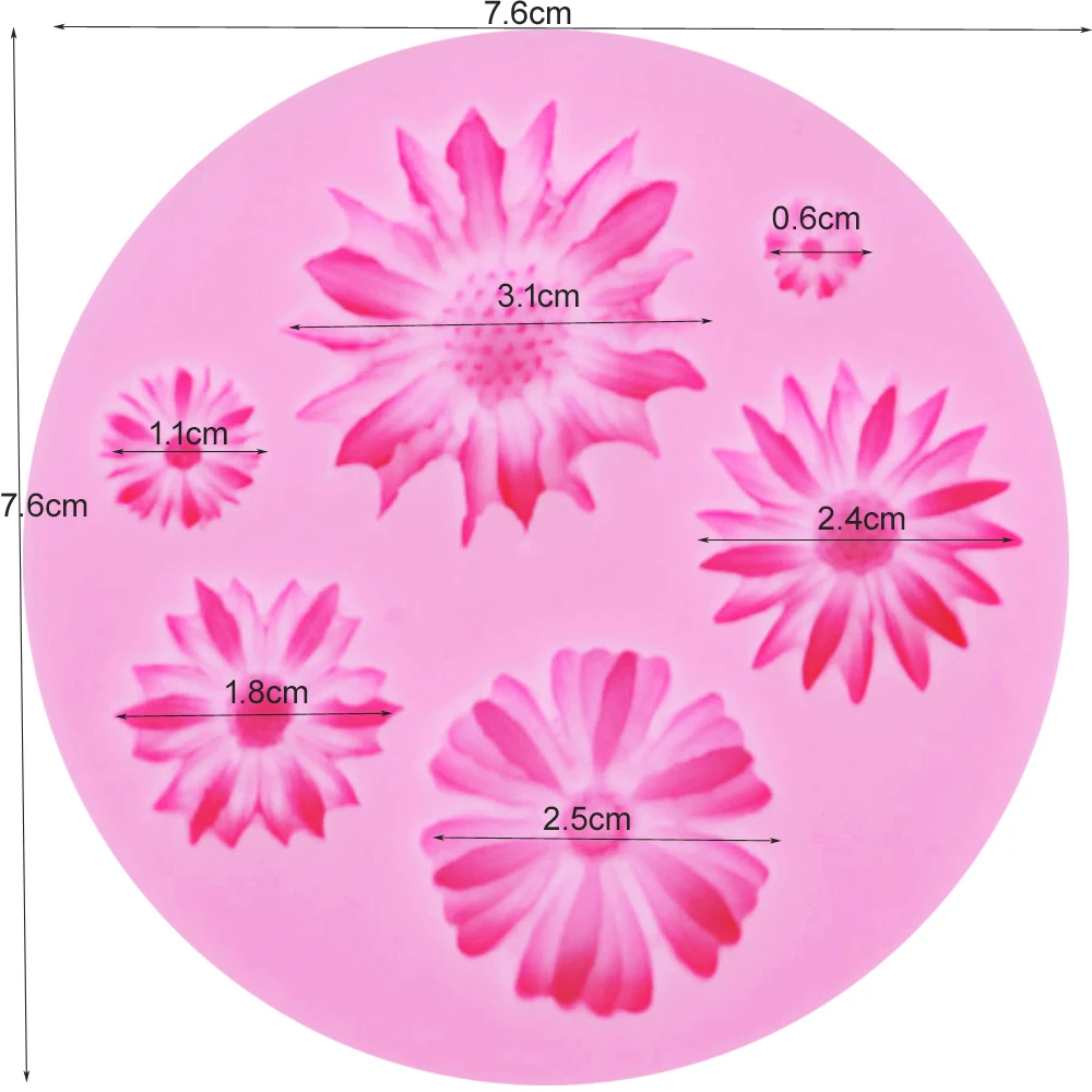 1 шт. силиконовая форма для украшений из уф смолы в виде подсолнуха|cake tools|baking