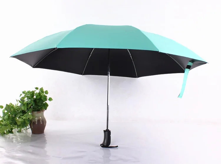 Автоматический складной обратный зонтик дождь женщины три раза Guarda Chuva