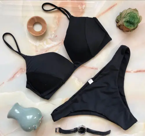 Women Sexy Deep V-Neck Bikini Set Push-Up Padded Bandage Swimwear Swimsuit Bathing Beachwear | Женская одежда
