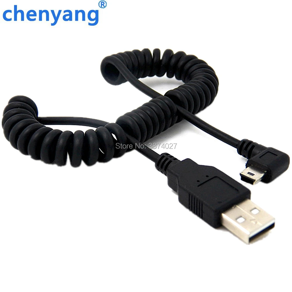 Выдвижной кабель для передачи данных и зарядки с USB 2 0 штекер на мини под углом 90