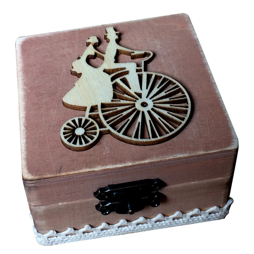 Винтажный чехол для жокейского жениха и невесты с деревянным кольцом хлопковым