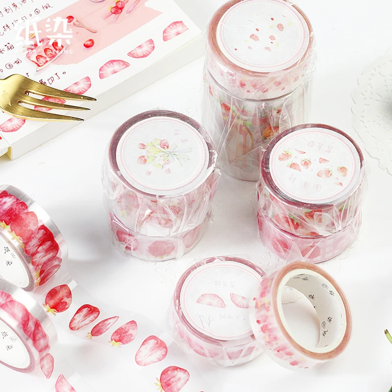 Свежая Сладкая Клубничная серия лента для декорации Washi DIY планировщик