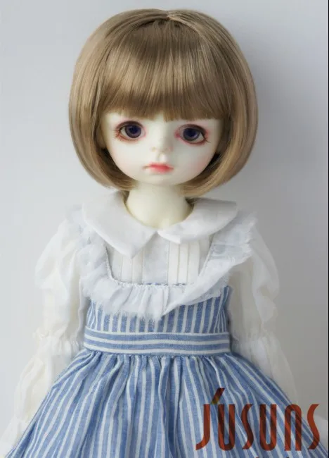 JD244 1/3 прекрасный короткий обрезанный слой Bobo BJD синтетический мохеровый парик Размер 8-9 дюймов 9-10 дюймов кукольные парики - Цвет: size 9-10 Brown