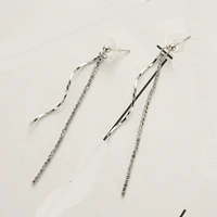punk 2020 fashion new earrings simple personality chain crystal tassel long ladies earrings wholesale sales hot sale earrings