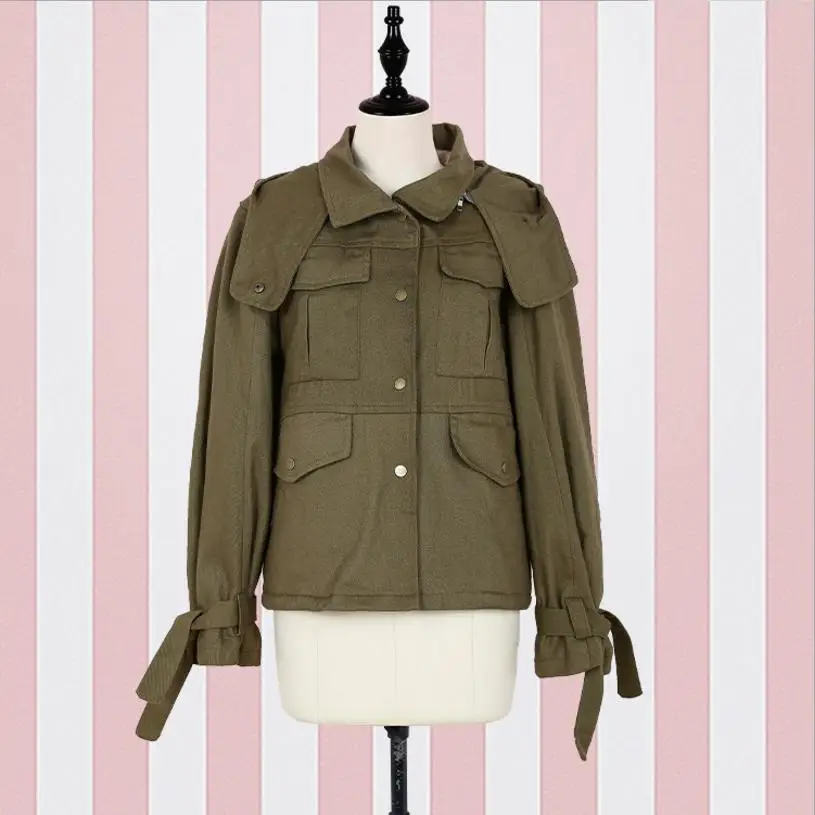 Куртка женская из хлопка с воротником натурального меха на осень/зиму | Женская