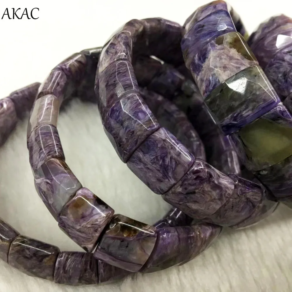 Подлинный Браслет charoite браслет с граненными элементами