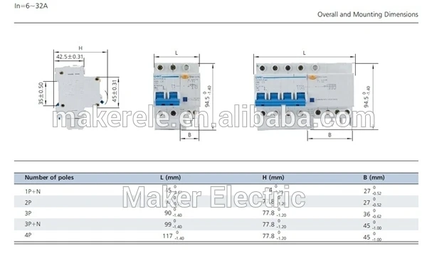 CHINT 32A прерыватель цепи при утечке на землю Elcb DZ47LE-32 3P N C32