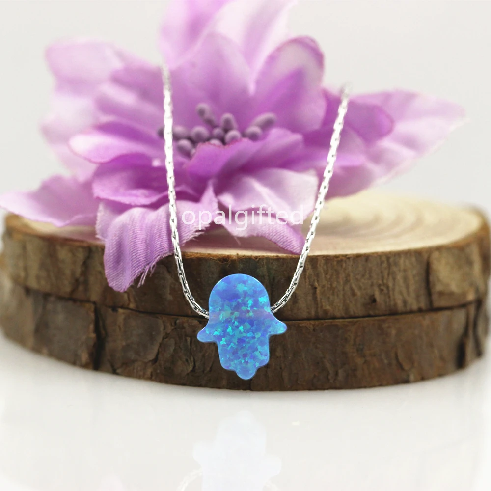 1 шт. синтетический опал Хамса ожерелье огненный светло-голубой op06/розовый op10 в