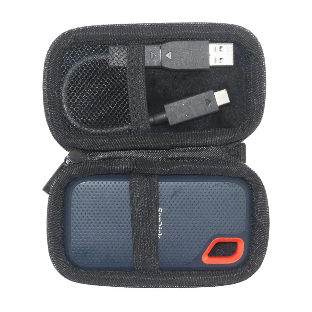 Футляр пластиковый(ЭВА)-чехол для двойной флеш-накопитель SanDisk 250GB 500GB 1 ТБ 2 ТБ внешний твердотельный жесткий диск SSD SDSSDE60 с сумкой для хранения