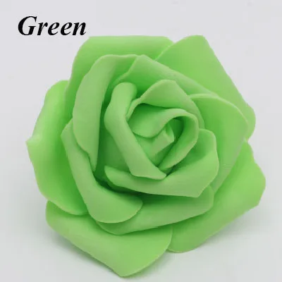 Green 100 голова 6-7 см Искусственный букет из цветов ПЭ Пена розы цветы ручной работы свадебные украшения для дома праздничные вечерние скрапбукинги реквизит - Цвет: Green