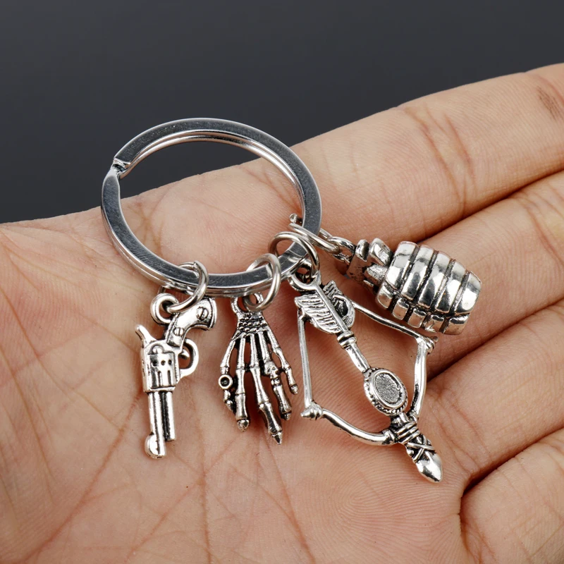 

The Walking Dead Keychain Movie Trinket key chain Metal Alloy Pendant key ring Car Keyfob Accessories llaveros