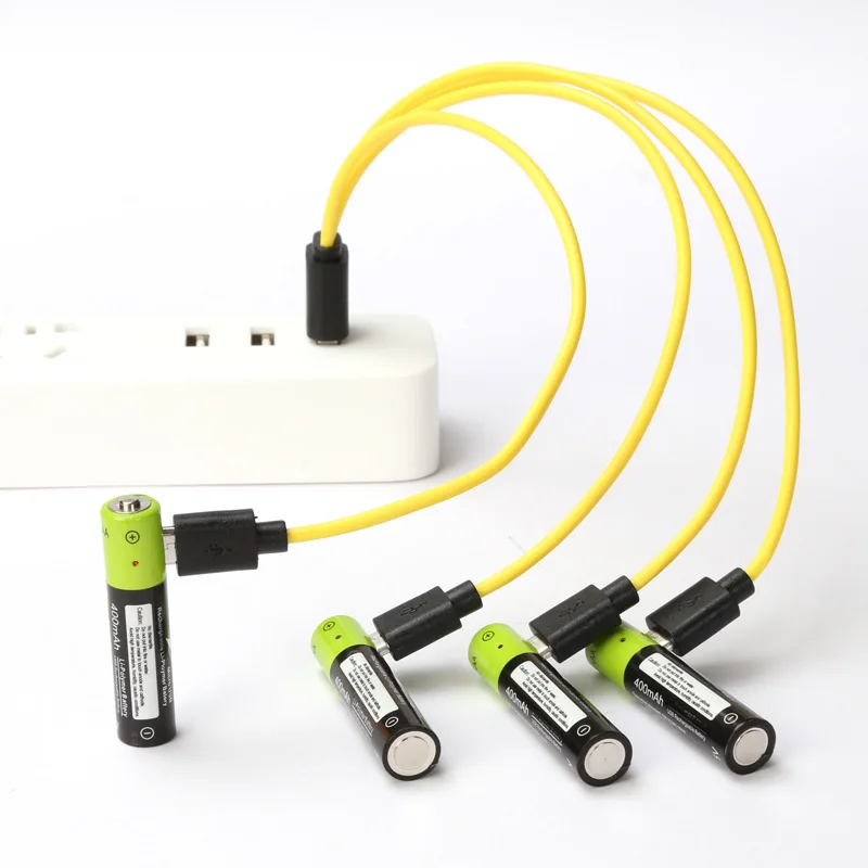 Перезаряжаемая батарея ZNTER 1 5 в AAA USB 400 мАч литий полимерная с usb кабелем комплекте