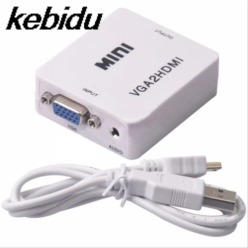 Разъем адаптера kebidu 1080P для проектора ПК ноутбука HDTV с HDMI2VGA конвертером Mini VGA