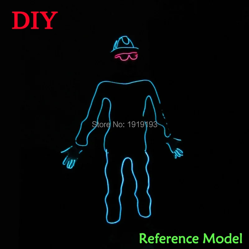 10 цветов выбор новая мода сделай сам светодиодные костюмы EL wire светящаяся одежда
