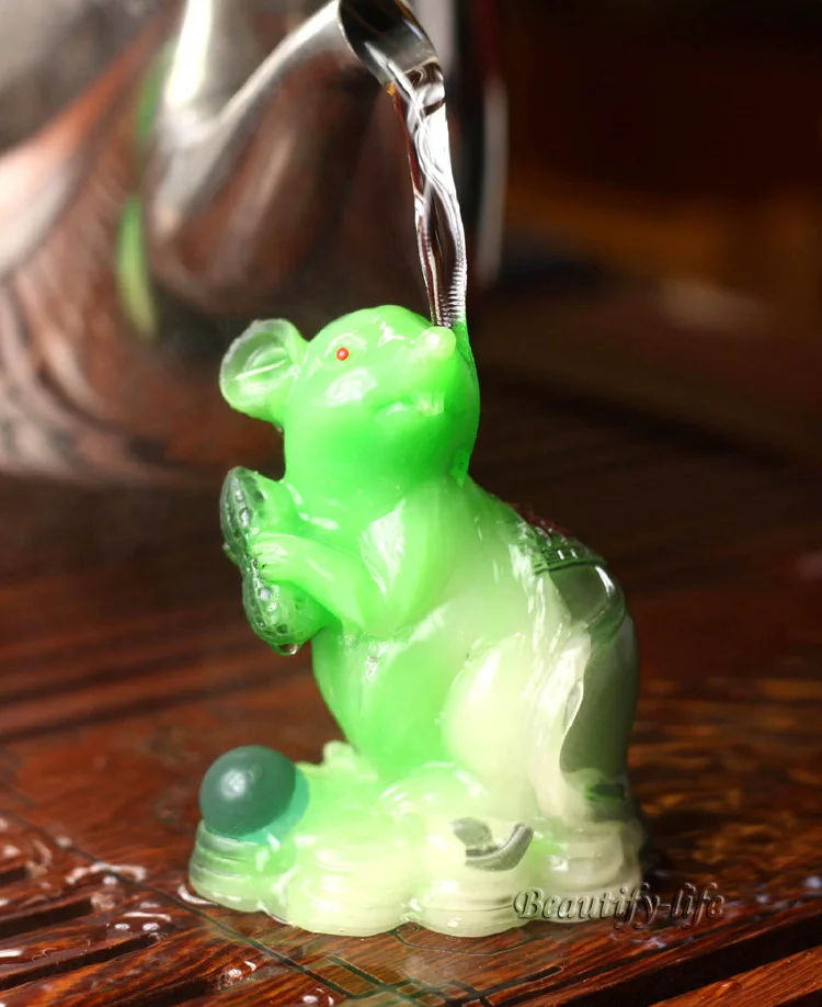 Зеленая мышь счастливые амулеты китайский зодиак шэньсяо аллохромный талисман