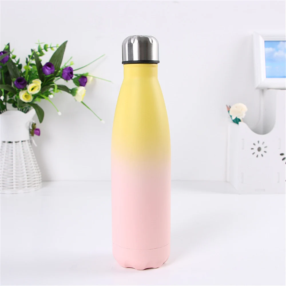 

Portable Stainless Steel Water Bottle Gradient Candy Color Thermos Premium Quality Sport Vacuum Flask Coffee Insulated Cup