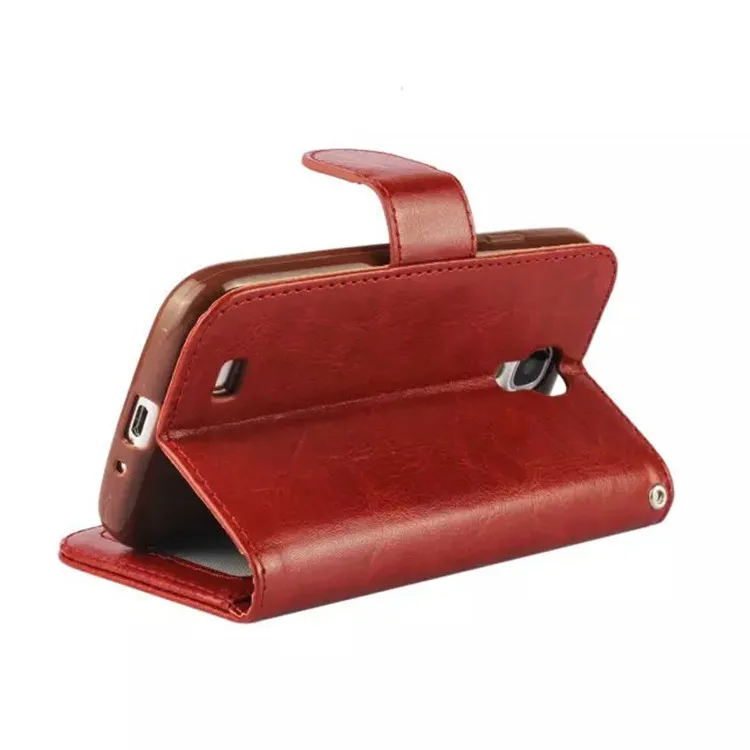 Retro Style Crazy Horse Texture Leather Flip Case Wallet Smart Stand Cover For Samsung Galaxy S4 S IV i9500 Ultra Phone Bags |