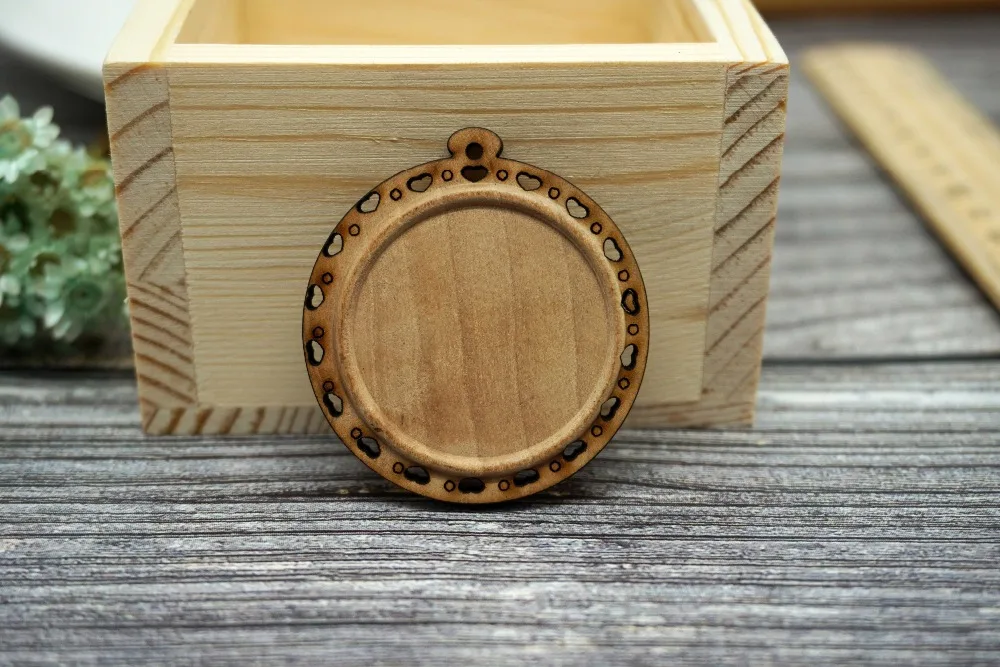 Круглый Деревянный Кабошон внутренний размер 30 мм 5 шт./лот основание для