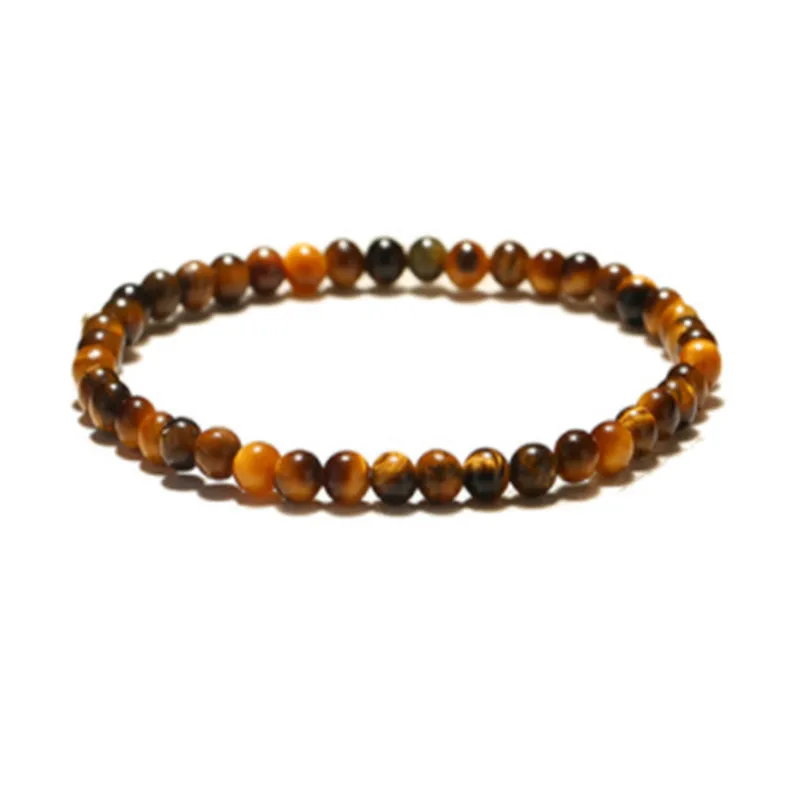 

1Pcs Fashion Couple Tiger Eye Stone Bracelets Bangles Classic Black Brown Natural Lava Stones Charm Bead Bracelet Women Men