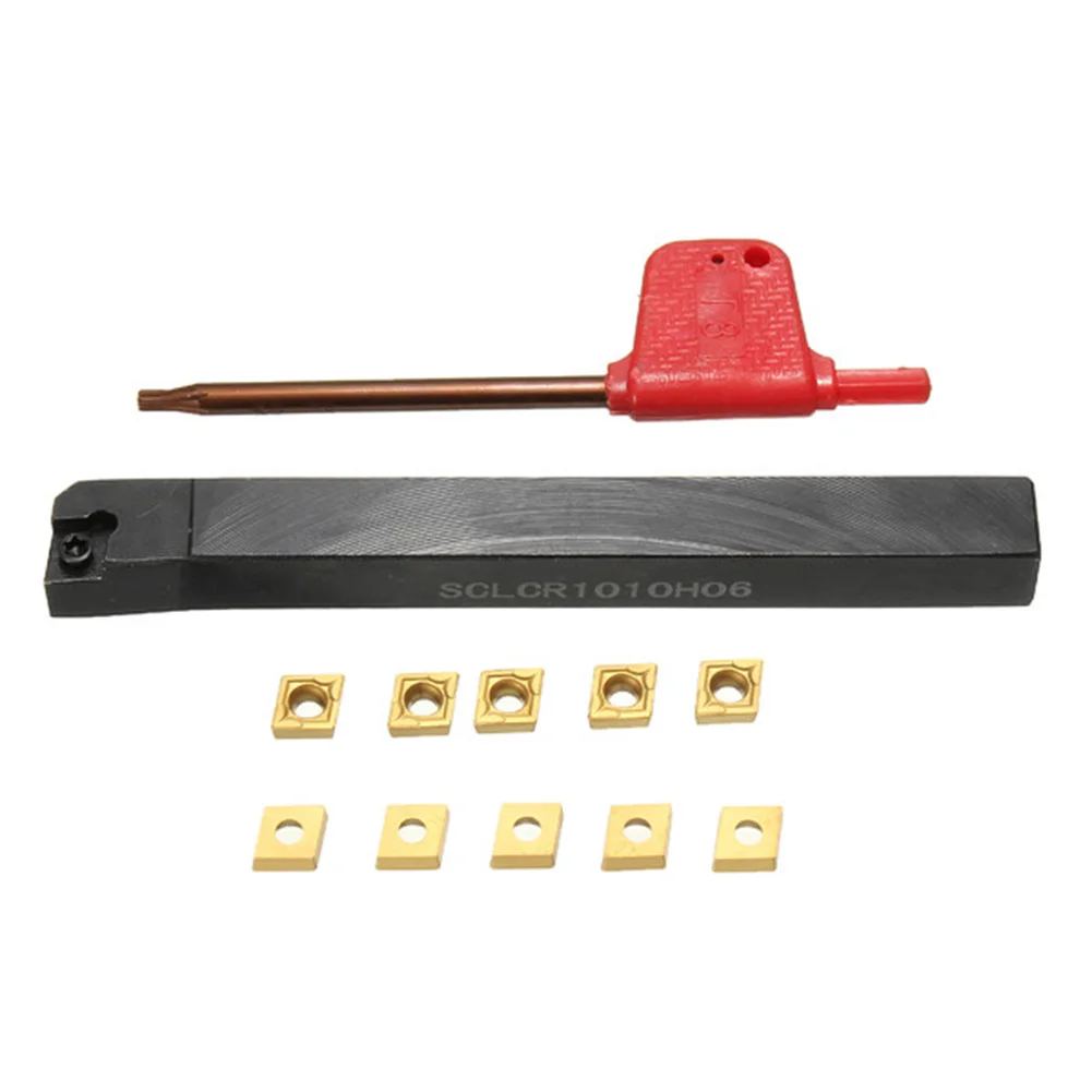 12Pcs 100mm SCLCR1010H06 Lathe Turning Tool Holder CCMT0602 Carbide Inserts Set NEW | Инструменты
