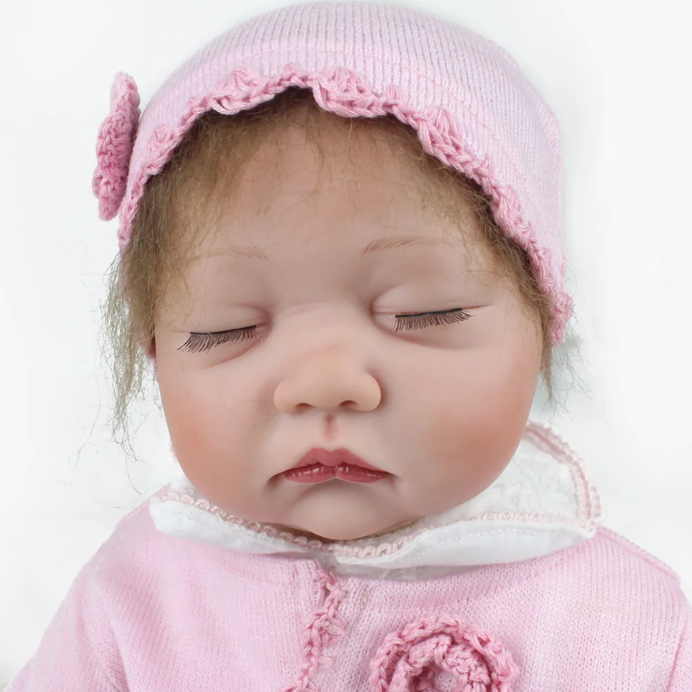 22 дюйма Мягкие силиконовые куклы Reborn 55 см Alive Bebe Реалистичная кукла Menina Sleeping Girl