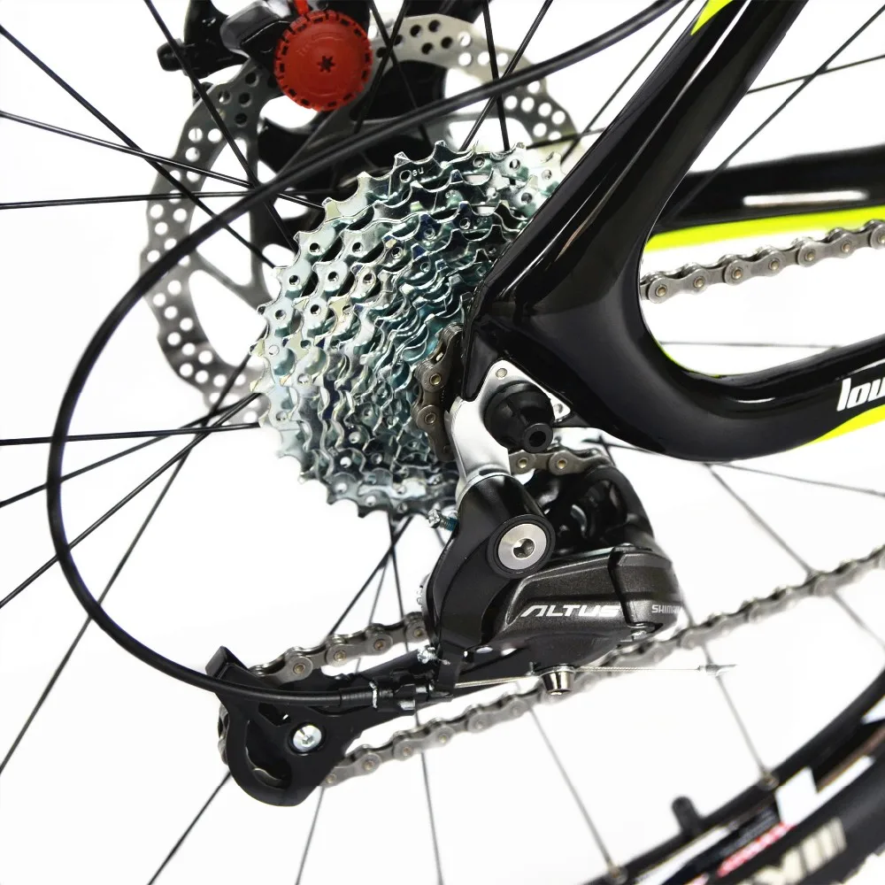 BEIOU XC горный велосипед 26 дюймов MTB углеродная рамка Полная велосипеда 27 Скорость S H I M A N O 370 T700 волокно Глянцевая BOCB004