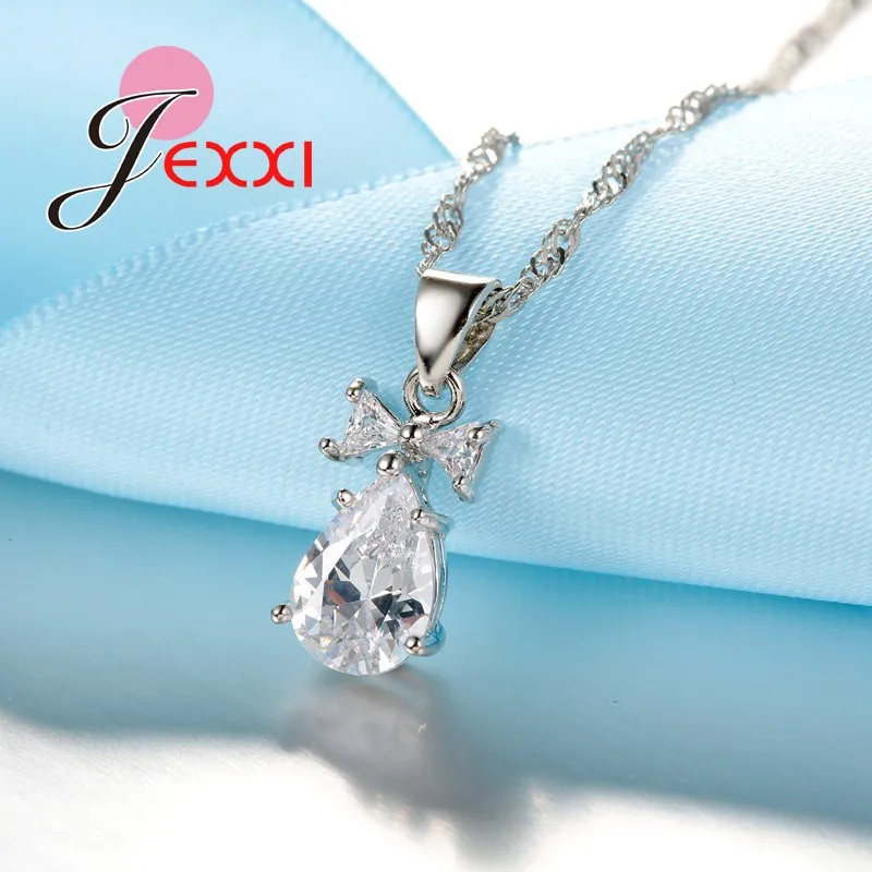 Элегантные свадебные серьги-подвески в виде капли воды из стерлингового серебра