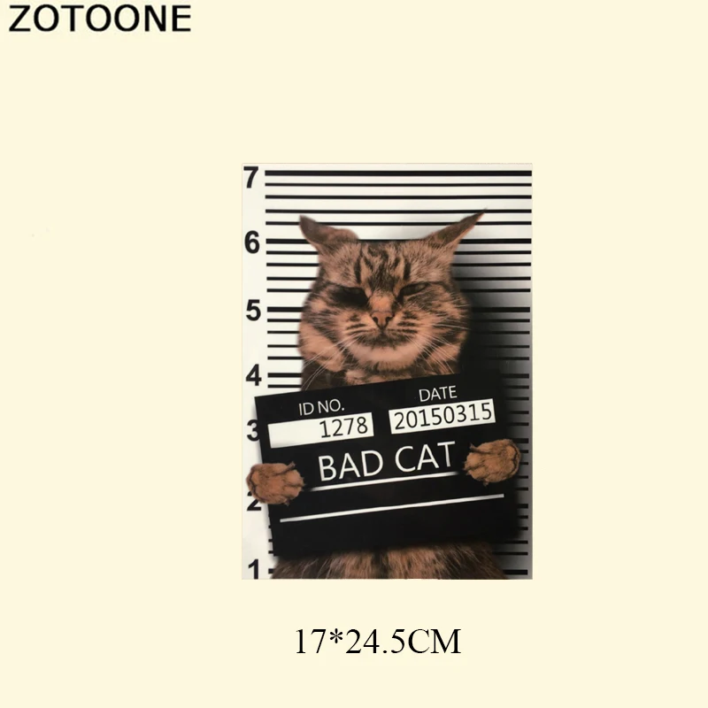 ZOTOONE Bad Cat пластырь теплопередача Виниловая аппликация пластыри аксессуары железные наклейки для одежды DIY Футболка - Цвет: 1