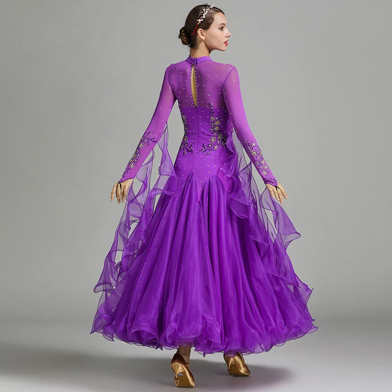 Высококачественные современные танцевальные платья для Бальных соревнований