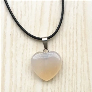 White agate Супер Скидка, модные подвески и ожерелья в виде сердца из натурального красного агата малахитового Тигрового Глаза для женщин, мужчин и детей, 1 шт - Окраска металла: White agate