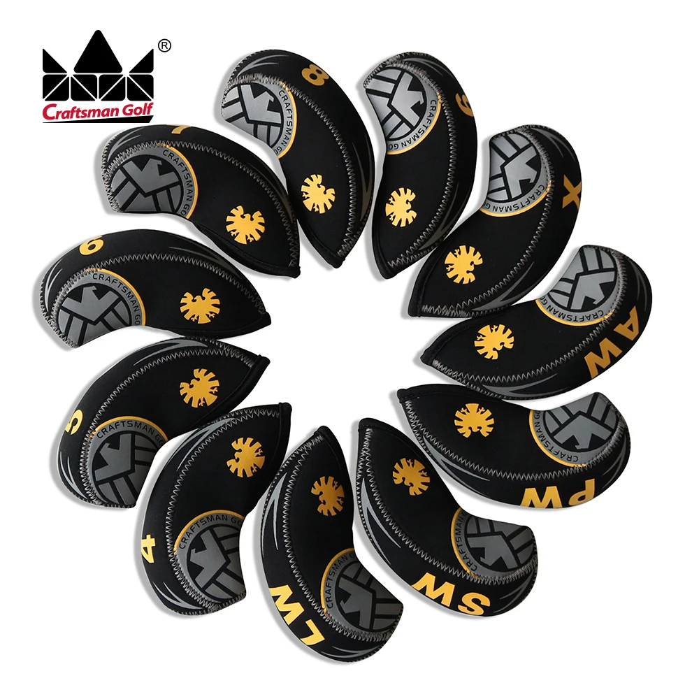 

Craftsman Golf Iron покрывает головные уборы Fit JPX MP AP 4 5 6 7 8 9 AW SW PW LW X 11PCS S. H. I. E. LD неопрена