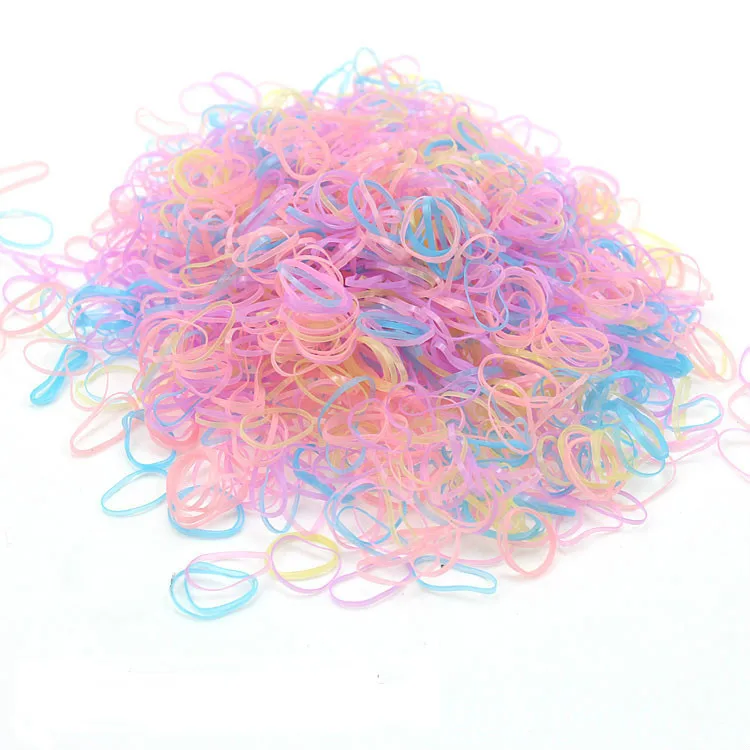 1000 шт./упак. девушки резинки для волос небольшие резиновые разноцветные