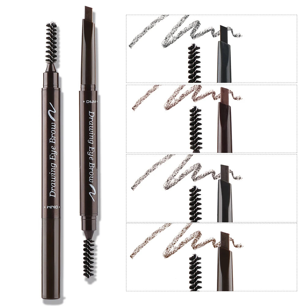 Карандаш для бровей с двойной головкой кистью автоматический треугольный