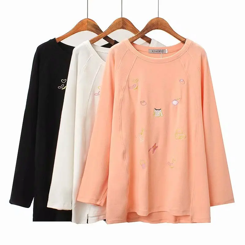 2019 Плюс Размер повседневные футболки Весенняя женская одежда модные свободные