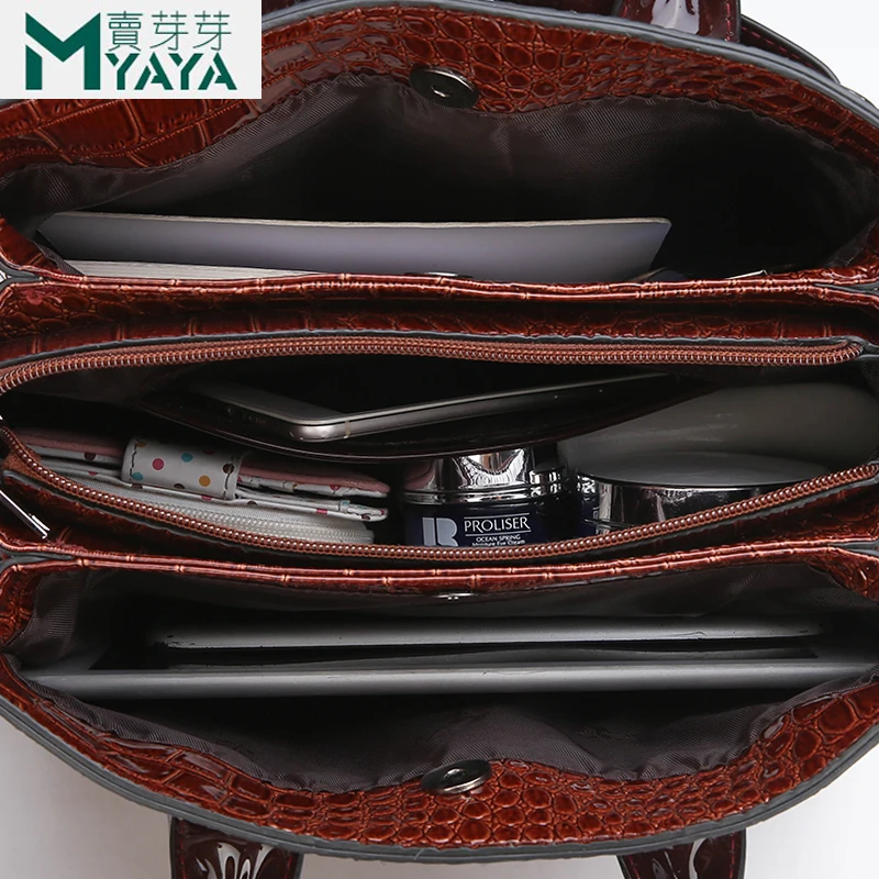 Maiyaya, новинка, женская сумка из крокодиловой кожи, Женская Повседневная Сумка-тоут, сумки на плечо, большая вместительность, женские сумки-мессенджеры