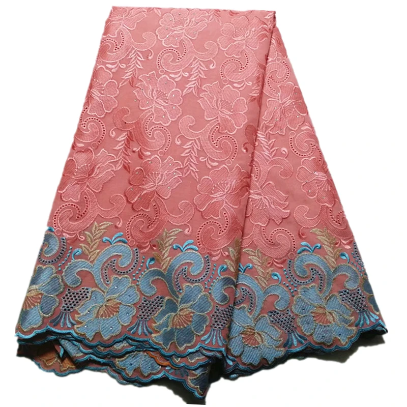 

100% Cotton African Lace Fabric 2019 High Quality Swiss Voile Lace With Stones Swiss Voile Lace In Switzerland