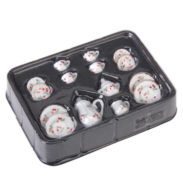 15 шт. миниатюрная столовая посуда для кукольного домика фарфоровый чайный набор