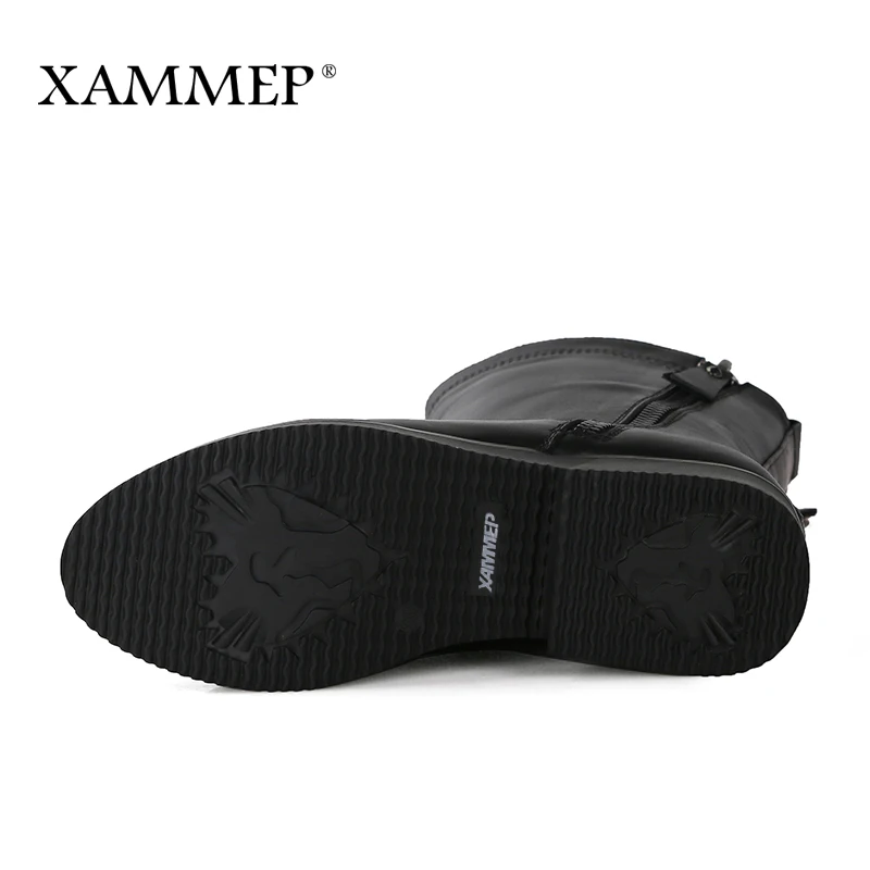 Женские зимние ботинки Xammep из натуральной кожи сапоги шерсти на платформе до 43