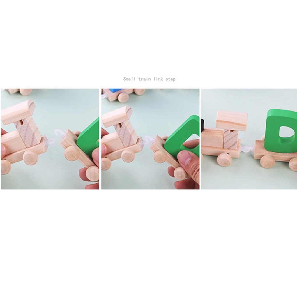 Буквенный поезд Деревянный Алфавит железная дорога ABC для дошкольников детей