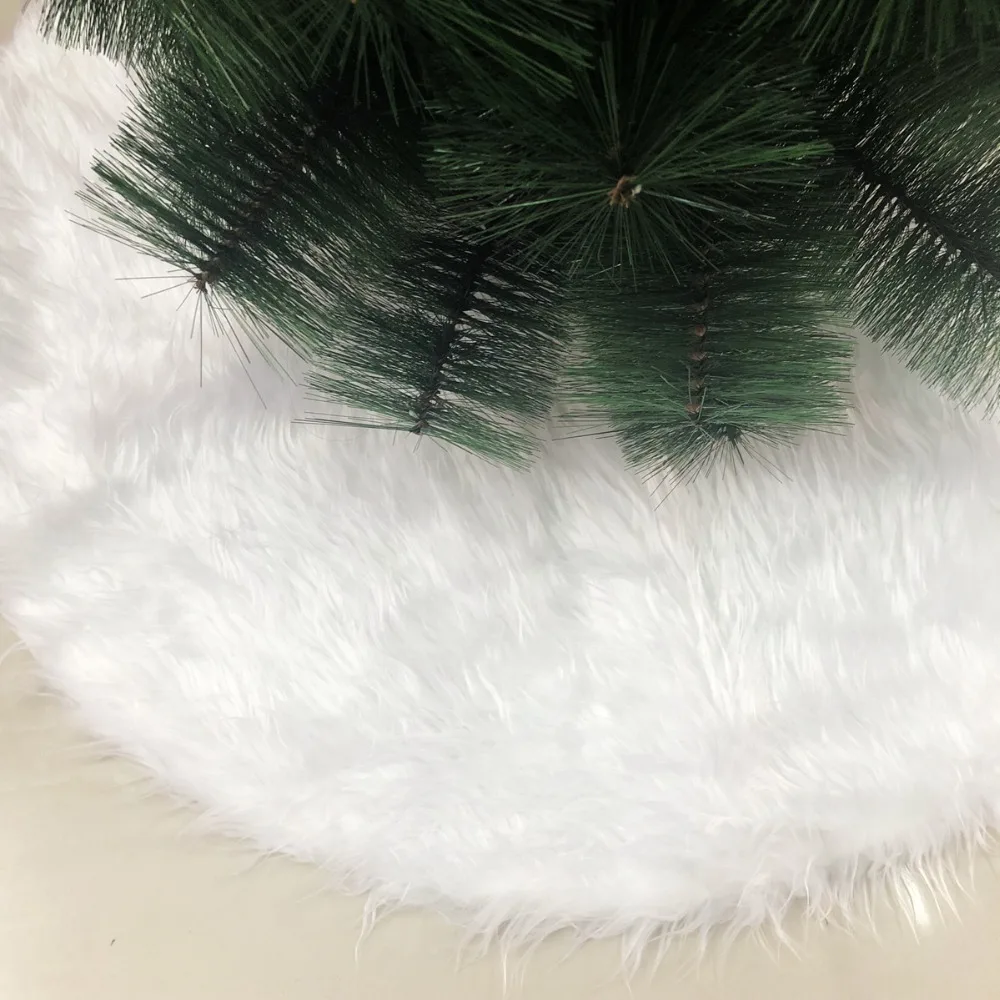 White Snow Plush Christmas Tree Skirt Base Floor Mat Cover Merry tree ornaments New Year Decorations For Home 25 | Дом и сад
