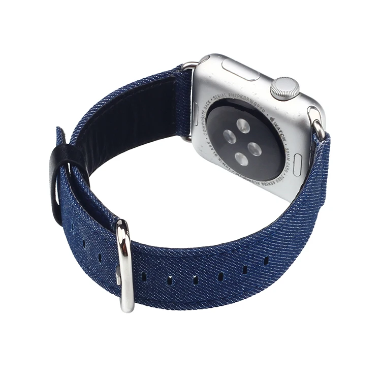 Спортивные синие джинсы ремешок для наручных часов Apple Watch серии на возраст 1, 2, 3, 4, 5, замена ремень для наручных часов iWatch, 42/44 мм 38/40 мм Жан браслет
