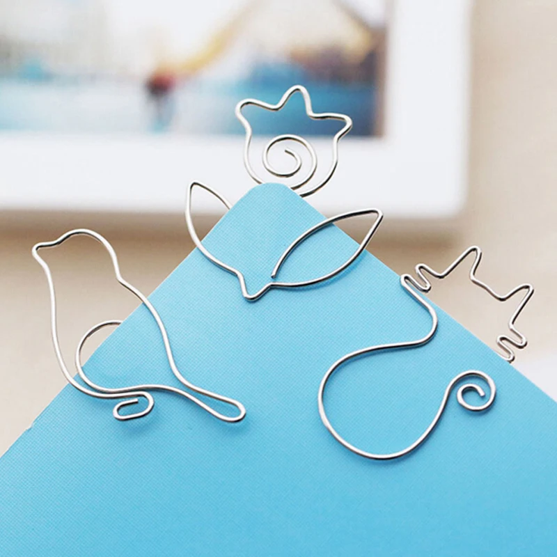 20 шт./лот креативные милые зажимы для бумаги Закладка зажим записей офиса