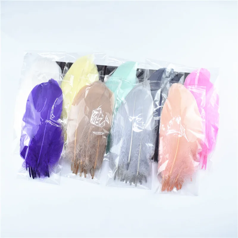 Высококачественные крашеные гусиные перья натурального цвета 20 шт./лот 13-18 см 5-7